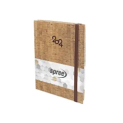 Бележник с дати 14х20 корк с лента и ластик, 168 л. сл. кост