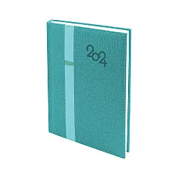 Бележник с дати 14х20 Denim с ластик за химикалка резеда, 168 л. сл.кост