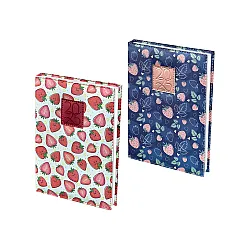 Бележник с дати 14х20 изк.кожа с шев Strawberry, 168 л. офсет