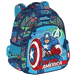 Раница детска с 2 ципа Capitan America, 31x27x10