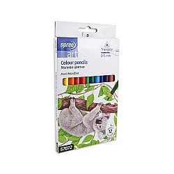 Моливи 12 цв. woodfree Maxi, триъгълни, Ø 5 мм графит