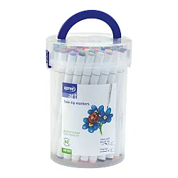 Маркери двувърхи Art Soft Brush / Fine tip, 60 цвята в цилиндър