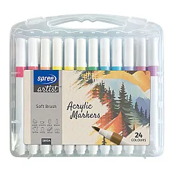 Маркери акрилни Art Soft Brush, 24 цвята в PP кутия