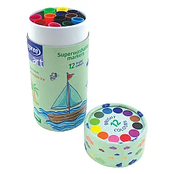 Маркери Superwashable, 12 цвята, конус Ø 7 мм, картонен тубус
