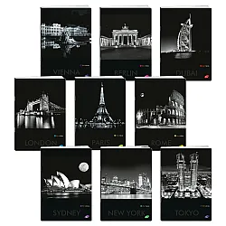 Тетрадка A5 мат/UV Cities by night, 60+2 л.ред, 70 г/м2