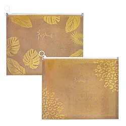Папка с цип, дъно 30 мм, А4, мат PP, Kraft Gold, 33x24.5 см
