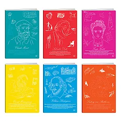 Тетрадка A5 мат/сребро Artists, 60+2 л.ред, 70 г/м2