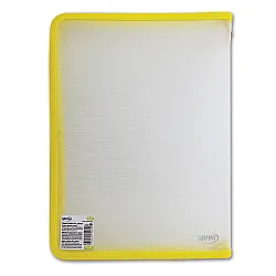 Папка с шит цип жълт A4+, 25х33х3 см, мат PP