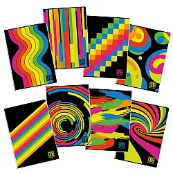 Тетрадка A4 UV One Color Black&Fluo шита, 40+2 л.ред, 80 г/м2