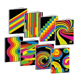 Тетрадка A4 UV One Color Black&Fluo спир., 60 л.ред, 80 г/м2