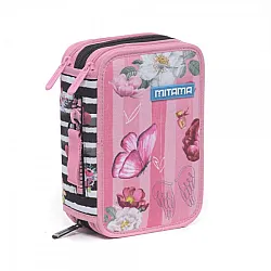 MITAMA PINK FLOWERS НЕСЕСЕР 3 ЦИПА, ЗАРЕДЕН С ПОСОБИЯ