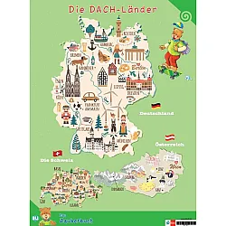 Двустранно учебно табло по немски език за 3. - 4. клас Die DACH-Lander