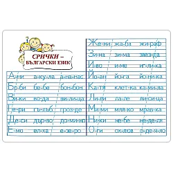 Мини табло: Срички - Български език