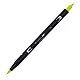 Aкварелен двувърх маркер Tombow ABT Dual Brush, четка 3.5 мм, връх 0.8 мм, 126 light olive