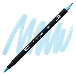 Aкварелен двувърх маркер Tombow ABT Dual Brush, четка 3.5 мм, връх 0.8 мм, 451 sky blue