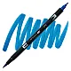 Aкварелен двувърх маркер Tombow ABT Dual Brush, четка 3.5 мм, връх 0.8 мм, 476 cyan