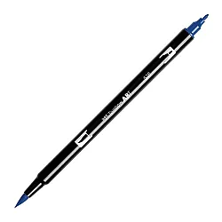 Aкварелен двувърх маркер Tombow ABT Dual Brush, четка 3.5 мм, връх 0.8 мм, 528 navy blue