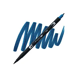 Aкварелен двувърх маркер Tombow ABT Dual Brush, четка 3.5 мм, връх 0.8 мм, 528 navy blue