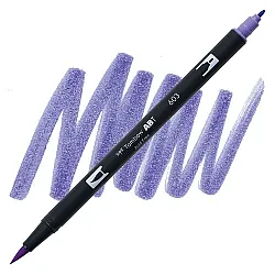 Aкварелен двувърх маркер Tombow ABT Dual Brush, четка 3.5 мм, връх 0.8 мм, 603 periwinkle