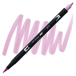 Aкварелен двувърх маркер Tombow ABT Dual Brush, четка 3.5 мм, връх 0.8 мм, 673 orchid
