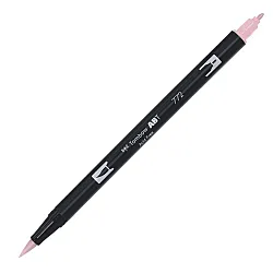 Aкварелен двувърх маркер Tombow ABT Dual Brush, четка 3.5 мм, връх 0.8 мм, 772 dusty rose