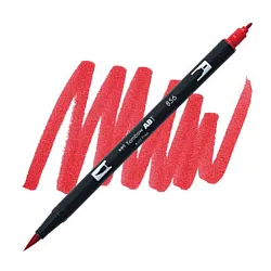 Aкварелен двувърх маркер Tombow ABT Dual Brush, четка 3.5 мм, връх 0.8 мм, 856 chinese red