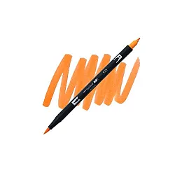 Aкварелен двувърх маркер Tombow ABT Dual Brush, четка 3.5 мм, връх 0.8 мм, 933 orange