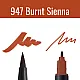 Aкварелен двувърх маркер Tombow ABT Dual Brush, четка 3.5 мм, връх 0.8 мм, 947 burnt sienna