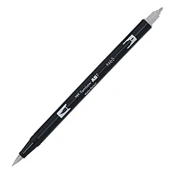 Aкварелен двувърх маркер Tombow ABT Dual Brush, четка 3.5 мм, връх 0.8 мм, N65 cool grey 5