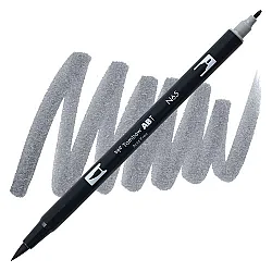 Aкварелен двувърх маркер Tombow ABT Dual Brush, четка 3.5 мм, връх 0.8 мм, N65 cool grey 5