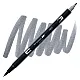Aкварелен двувърх маркер Tombow ABT Dual Brush, четка 3.5 мм, връх 0.8 мм, N65 cool grey 5