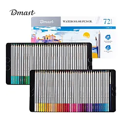 Акварелни цветни моливи Deli Dmast EC301-72, кръгло тяло, 72 цвята + четка, в метална кутия