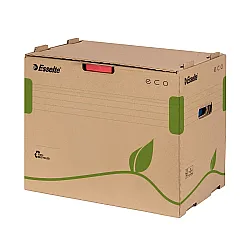 Архивен кашон Esselte Eco, 427х343х305 мм, странично отваряне, за класьори, рецикл. велпапе, кафяв