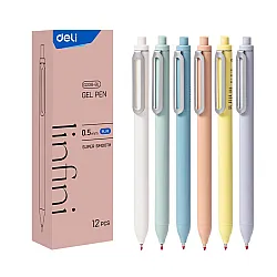 Автоматична гелова химикалка Deli Linfini EG338-BL, иглен връх 0.5 мм, синя