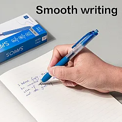 Автоматична гелова химикалка Deli Smoos EG075-BL, с грип, 0.5 мм, синя