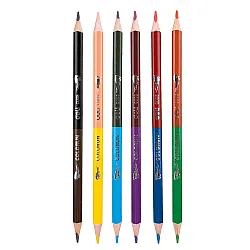 Двувърхи цветни моливи Deli Colorun EC00500, триъгълно тяло, 12 цвята