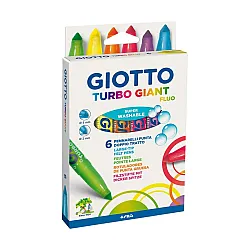 Джъмбо флумастери GIOTTO Turbo Giant Fluo, връх 7.5 мм, 6 интензивни цвята