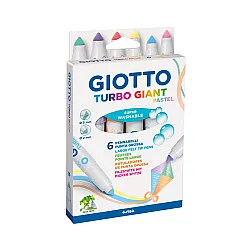 Джъмбо флумастери GIOTTO Turbo Giant Pastel, връх 7.5 мм, 6 пастелни цвята