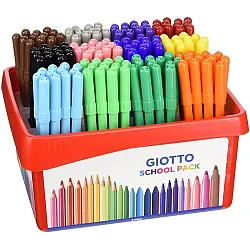 Флумастери GIOTTO Turbo Color School Pack, връх 2.8 мм, 12 цвята, 144 бр.