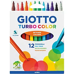 Флумастери GIOTTO Turbo Color, връх 2.8 мм, 12 цвята