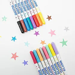 Флумастери с брокат GIOTTO Turbo Glitter, връх 2.8 мм, 8 цвята