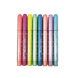Флумастери с брокат MITAMA Jumbo Extra Glitter, връх 5 мм, 4 пастелни и 4 интензивни цвята