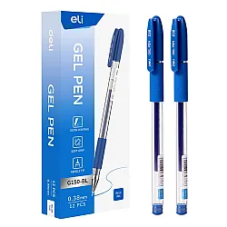 Гелова химикалка Deli EG150-BL, с грип, 0.38 мм, синя