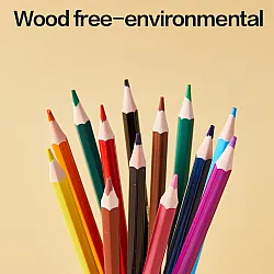 Изтриваеми цветни моливи Deli Color wow! EC102-12, с гума, шестоъгълно тяло, 12 цвята