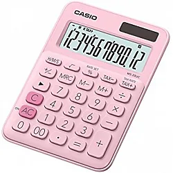 Калкулатор CASIO COLORFUL MS-20UC- PK, настолен, 12 dgt, 149.5x105x23 мм, розов