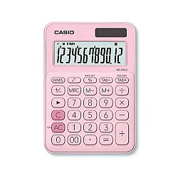 Калкулатор CASIO COLORFUL MS-20UC- PK, настолен, 12 dgt, 149.5x105x23 мм, розов