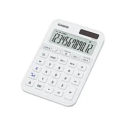 Калкулатор CASIO COLORFUL MS-20YC-W, настолен, 12 dgt, 154.5x101x18мм, бял