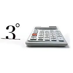Калкулатор CASIO DE-12E-WE, настолен, ергономичен метален панел, 12 dgt, 188х140х35 мм, перленобял