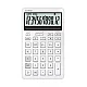 Калкулатор CASIO STYLISH JW-200DQ-WE, 12 dgt, метален панел, 182х109х20 мм, бял