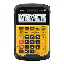 Калкулатор CASIO WM-320MT, настолен, водоустойчив, 12 dgt, 169х109х33.4 мм, гумен панел, жълт
